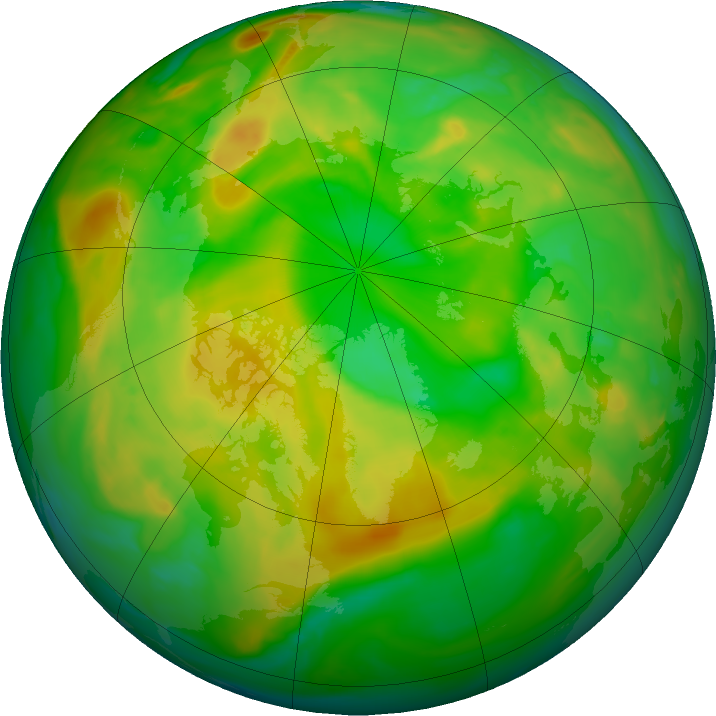 Arctic ozone map for 02 July 2024